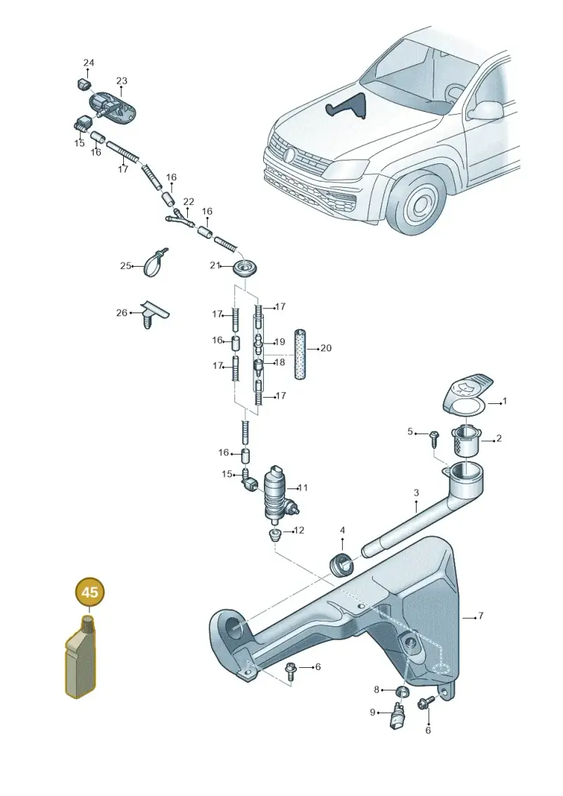 G052164M2 — Volkswagen Amarok twin cab (2022-) diagram 894955100, position 45