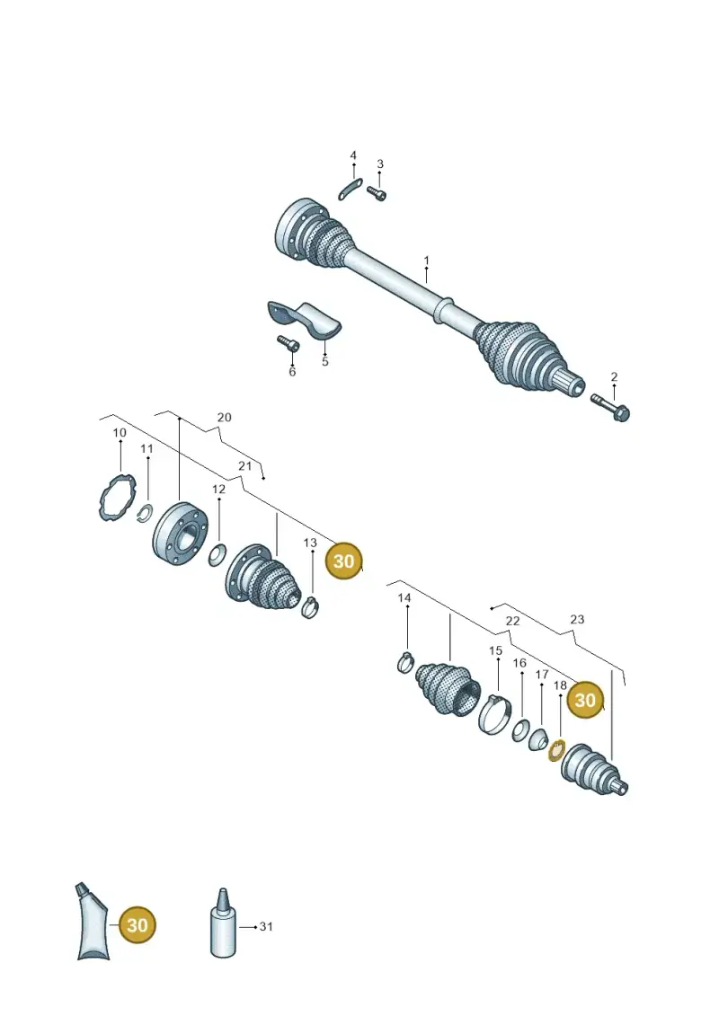 G052181A3 — Volkswagen Jetta 1.4 (2014-2017) diagram 460407200, position 30