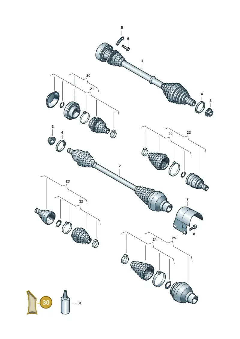 G052181A4 — Volkswagen Taigo (2021-2025) diagram 2f0407460, position 30