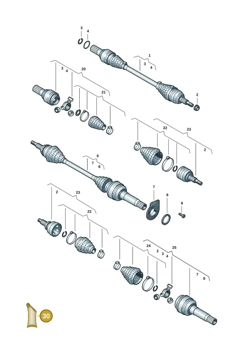 G052186A2 — Volkswagen Transport. multivan (2019-2024) diagram 7em407030, position 30
