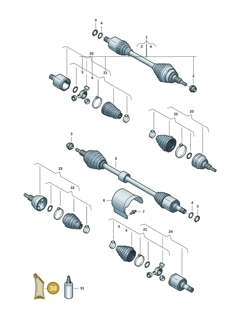 G052186A2 — Volkswagen Multivan (2021-) diagram 7t0407500, position 30