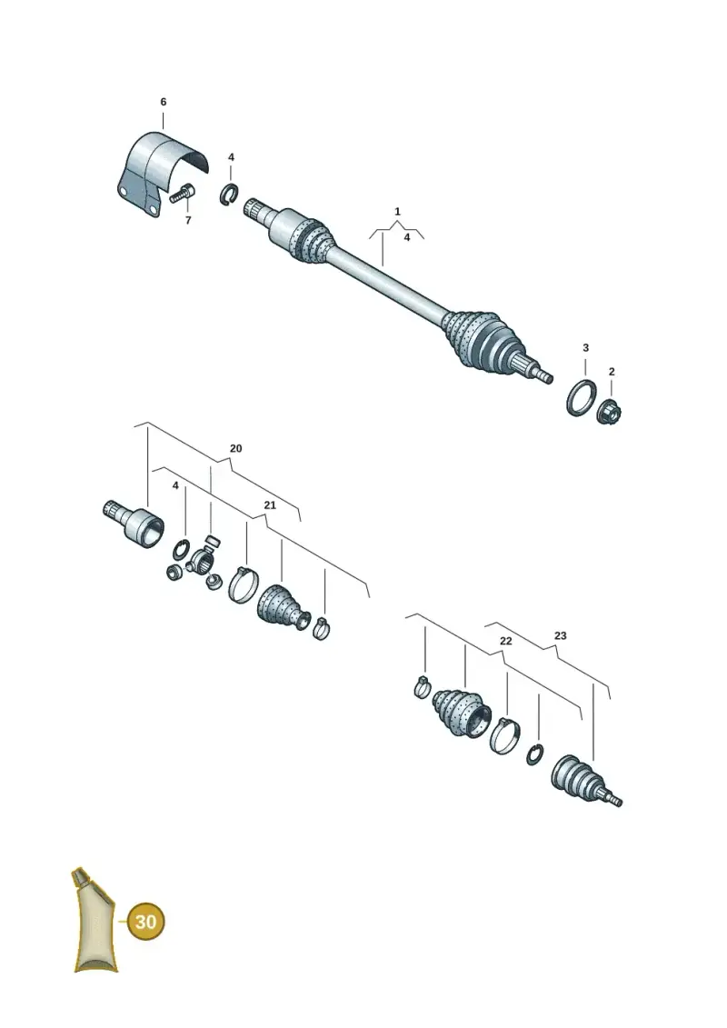 G052186A3 — Volkswagen Taigo (2021-2024) diagram 2f0407420, position 30