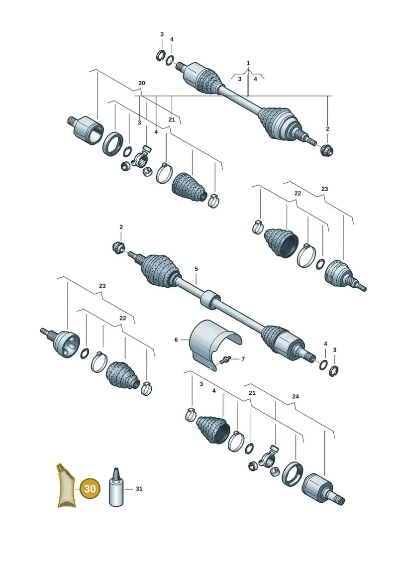 G052528A2 — Volkswagen Multivan (2021-) diagram 7t0407400, position 30