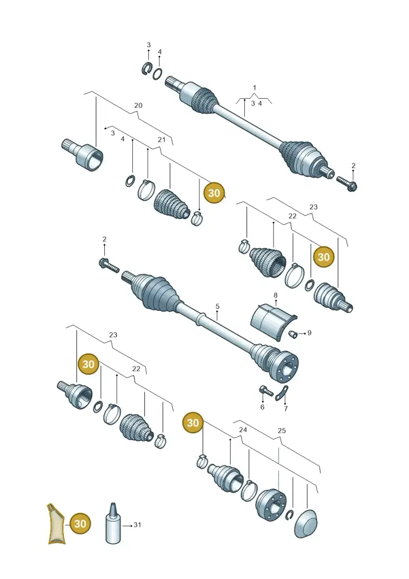 G052528A3 — Volkswagen Golf 2.0 BlueMotion (2019-2024) diagram 827407350, position 30