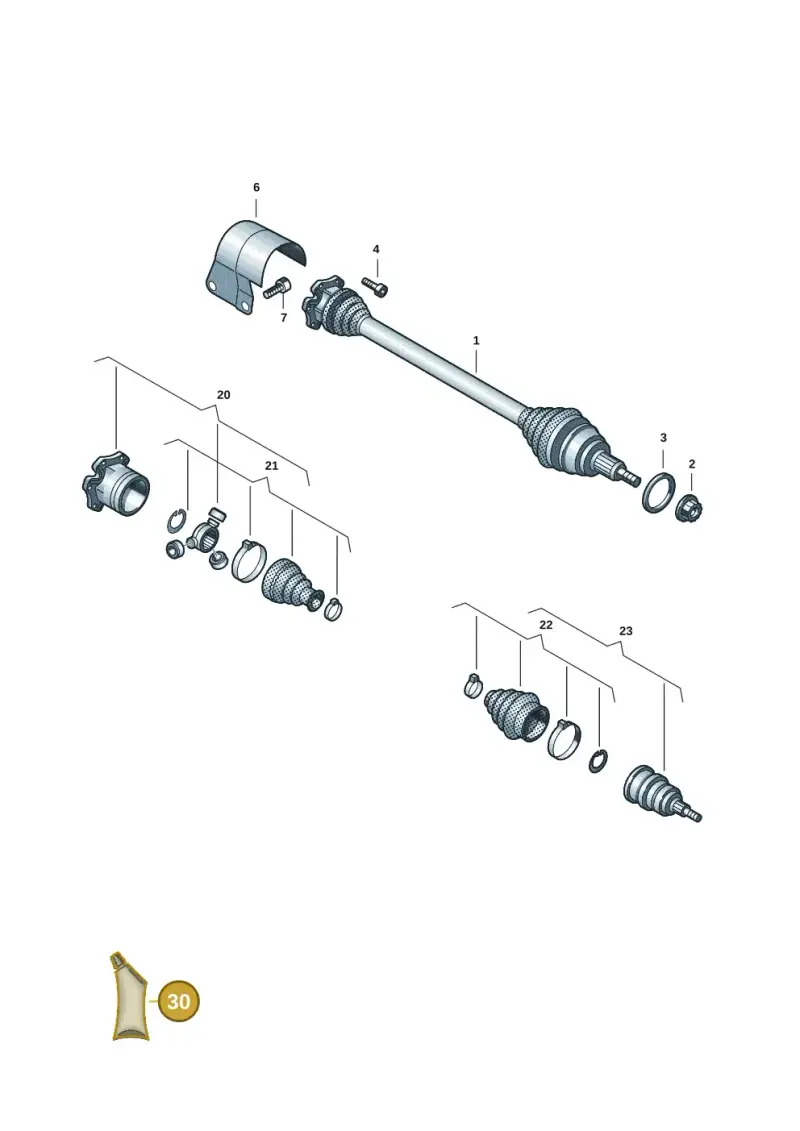 G052738A4 — Volkswagen Taigo (2021-2024) diagram 2f0407422, position 30
