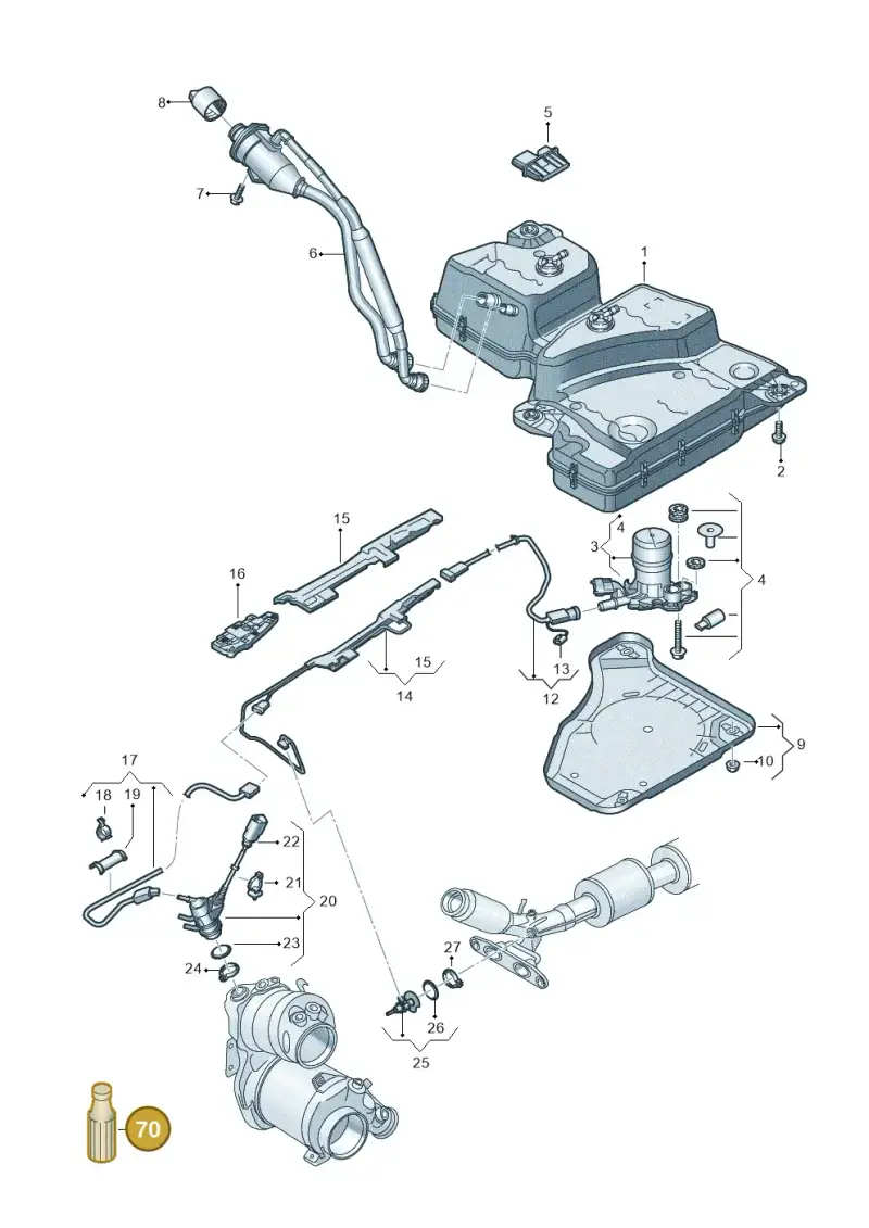 G052910D9 — Volkswagen Tiguan 2.0 4Motion (2017-2024) diagram 884253102, position 70
