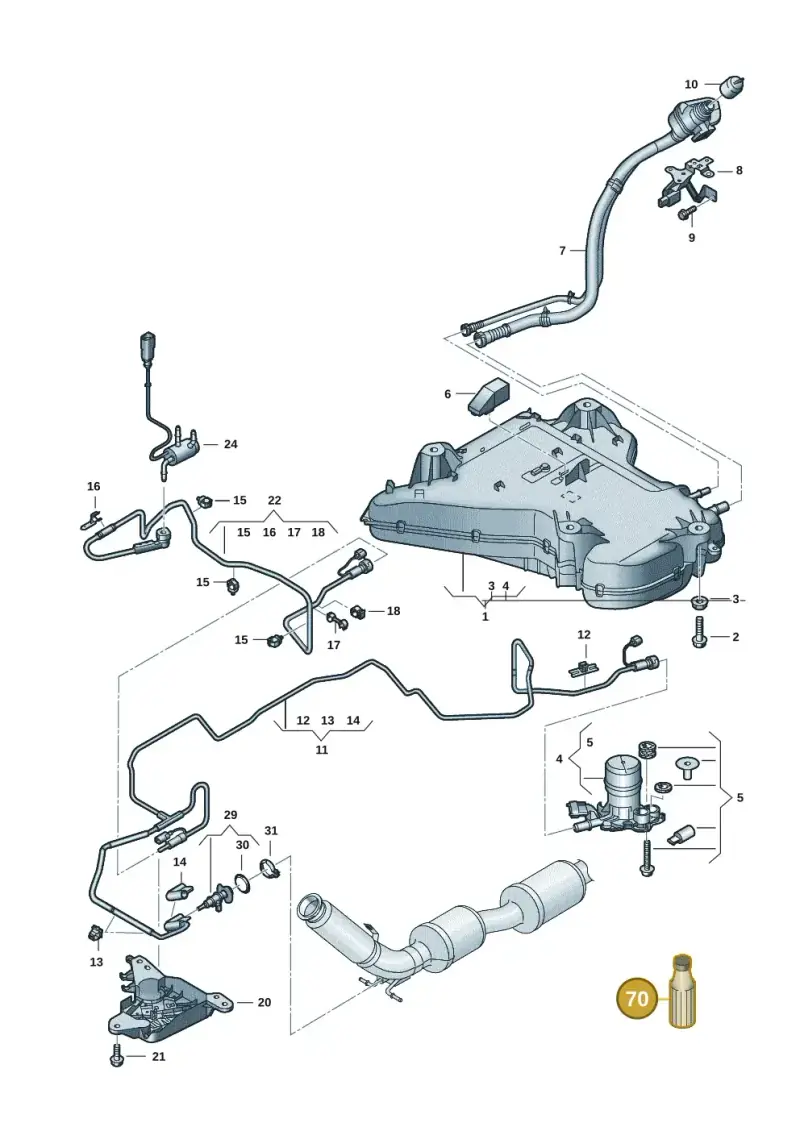 G052910M4 — Volkswagen Multivan (2021-) diagram 7t0201600, position 70