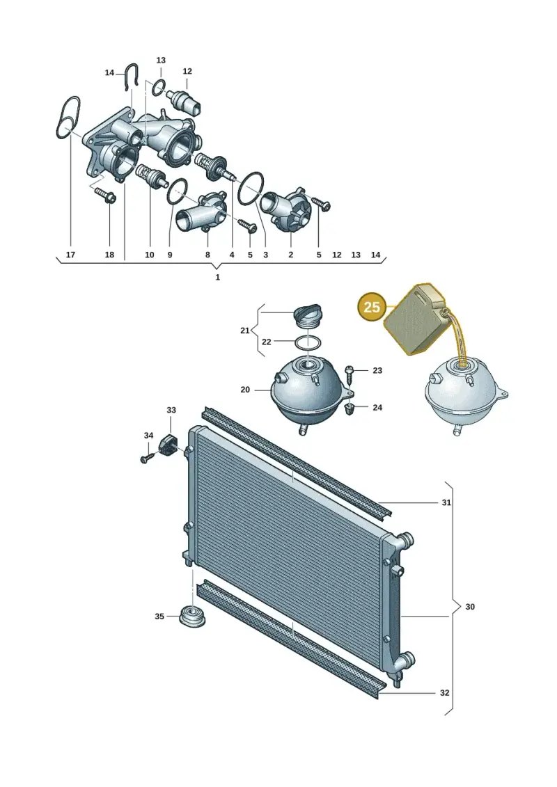 G12E100L2 — Volkswagen Jetta 1.4 (2013-2015) diagram 409121700, position 25