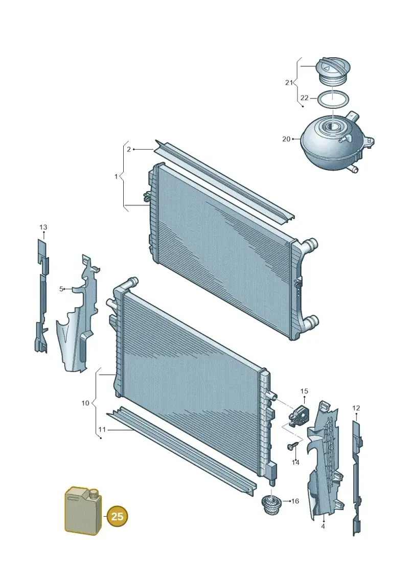 G12E100L2 — Volkswagen Golf 1.4 BlueMotion (2014-2017) diagram 746121700, position 25
