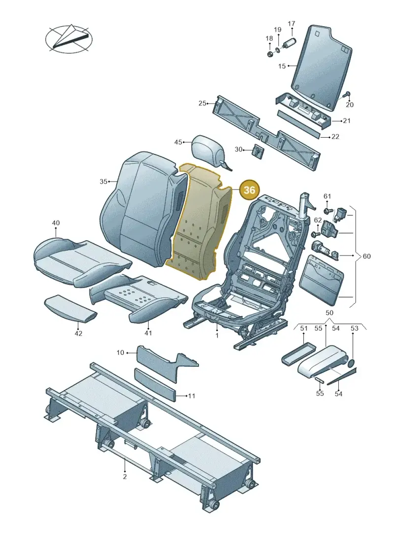 JNV885775B — Volkswagen Caravelle (2015-2019) diagram 731887000, position 36
