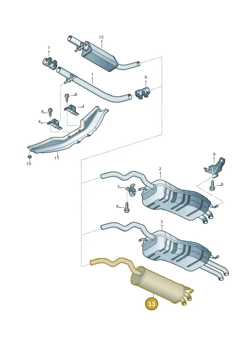 JZW253609G — Volkswagen Golf 'R32' n. "USA" (2004-2004) diagram 194253850, position 13