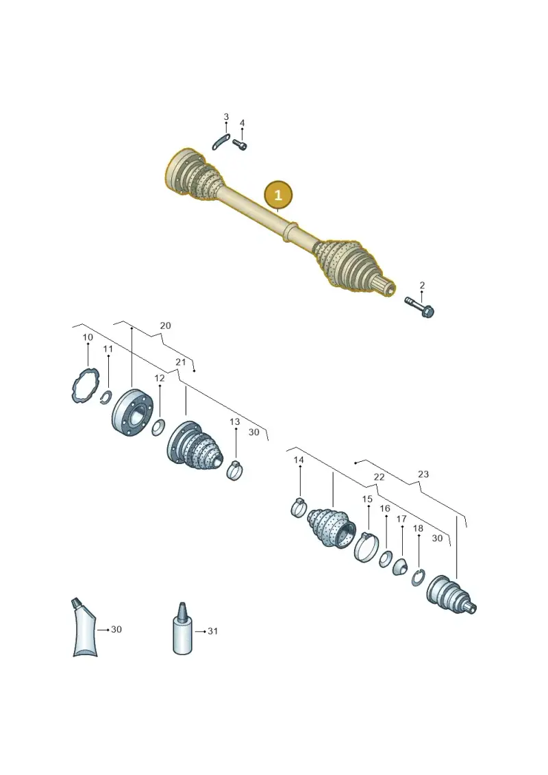 JZW407271AX — Volkswagen GOLF (2003-2005) diagram 649407200, position 1