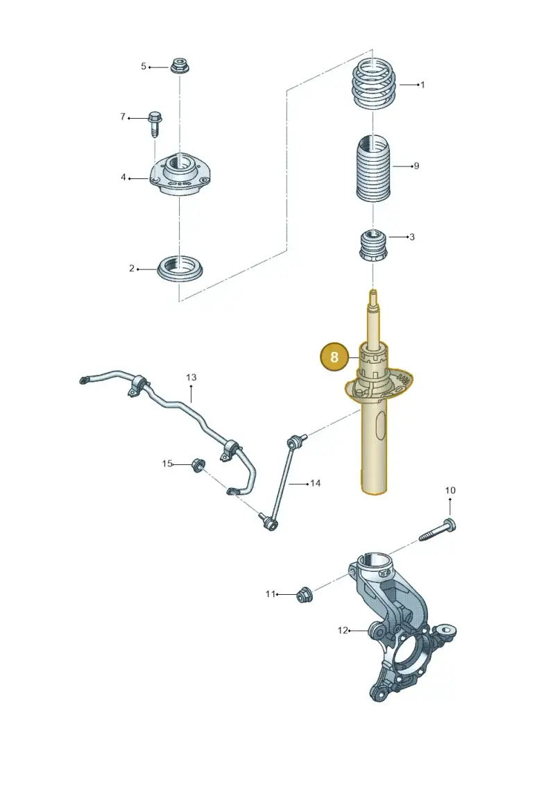 JZW413031A — Volkswagen Jetta 1.4 (2013-2015) diagram 692411000, position 8