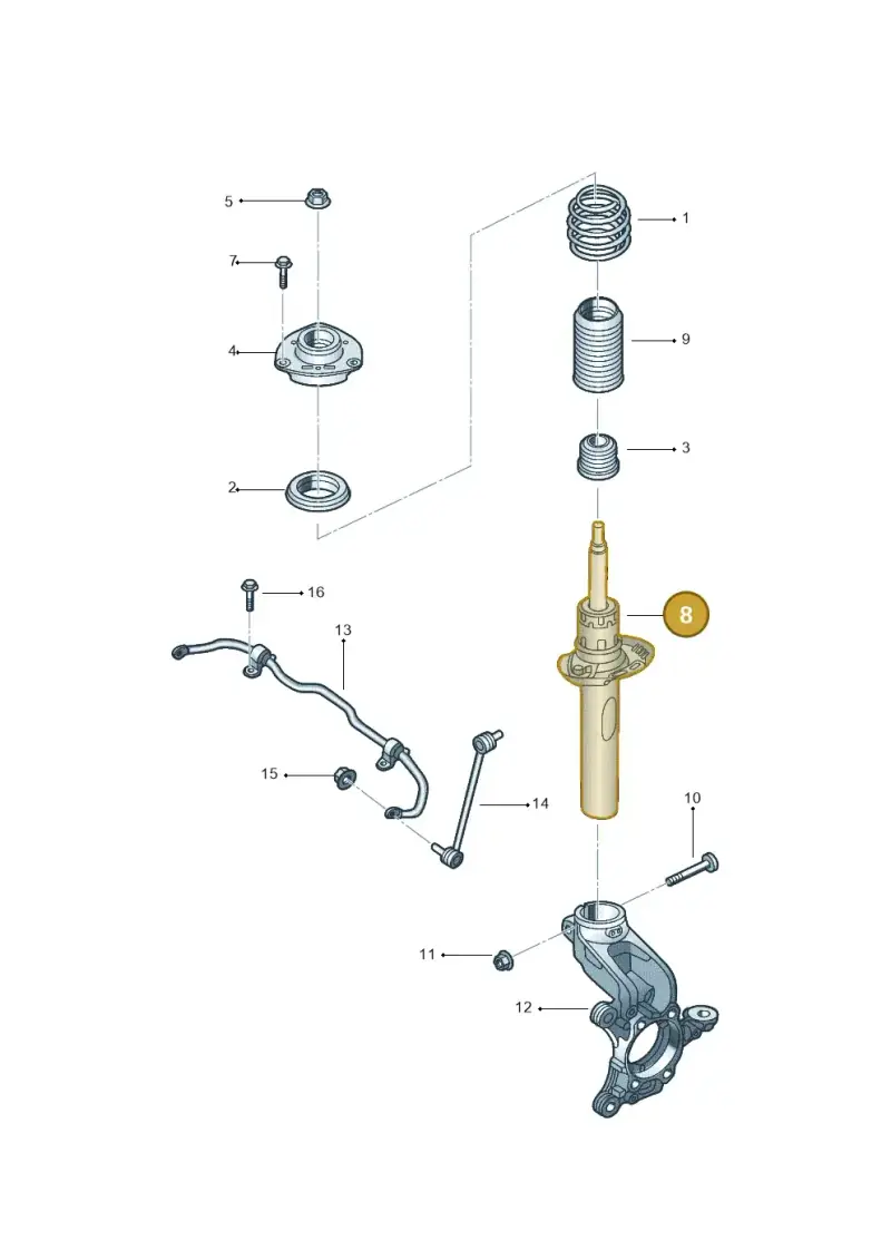 JZW413031A — Volkswagen Jetta (2014-2017) diagram 880411030, position 8