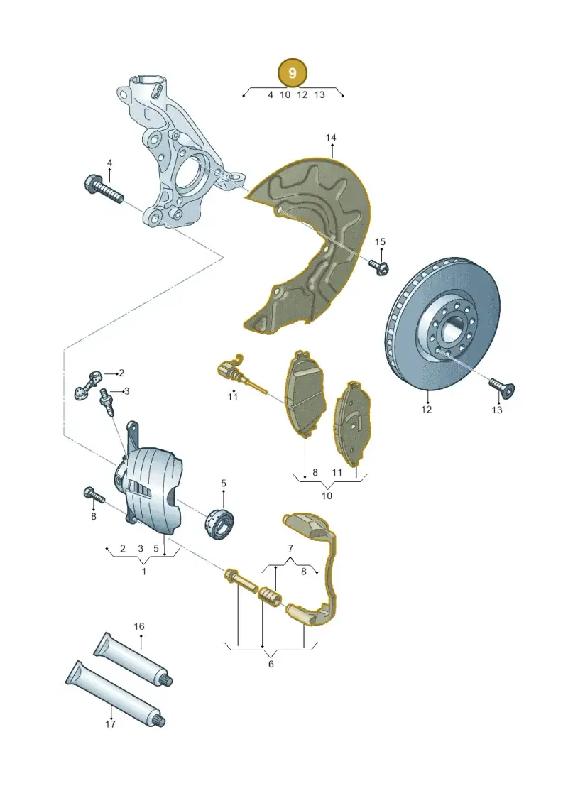 JZW698302CF — Skoda Octavia (2012-2017) diagram 827615000, position 9