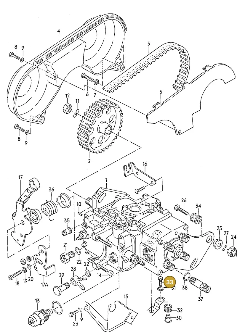 N0102018 — Volkswagen Polo/Polo Coupe (1990-1994) diagram 009016800, position 33