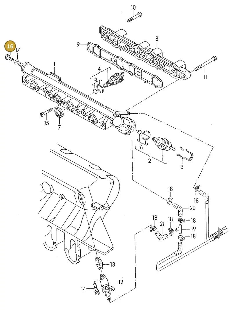 N0102018 — Volkswagen Eurovan (1991-1994) diagram 117133250, position 16
