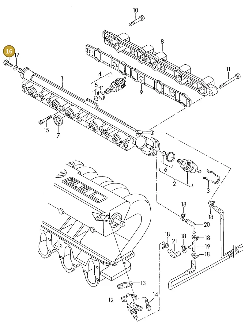 N0102018 — Volkswagen Eurovan (1991-1994) diagram 117133650, position 16
