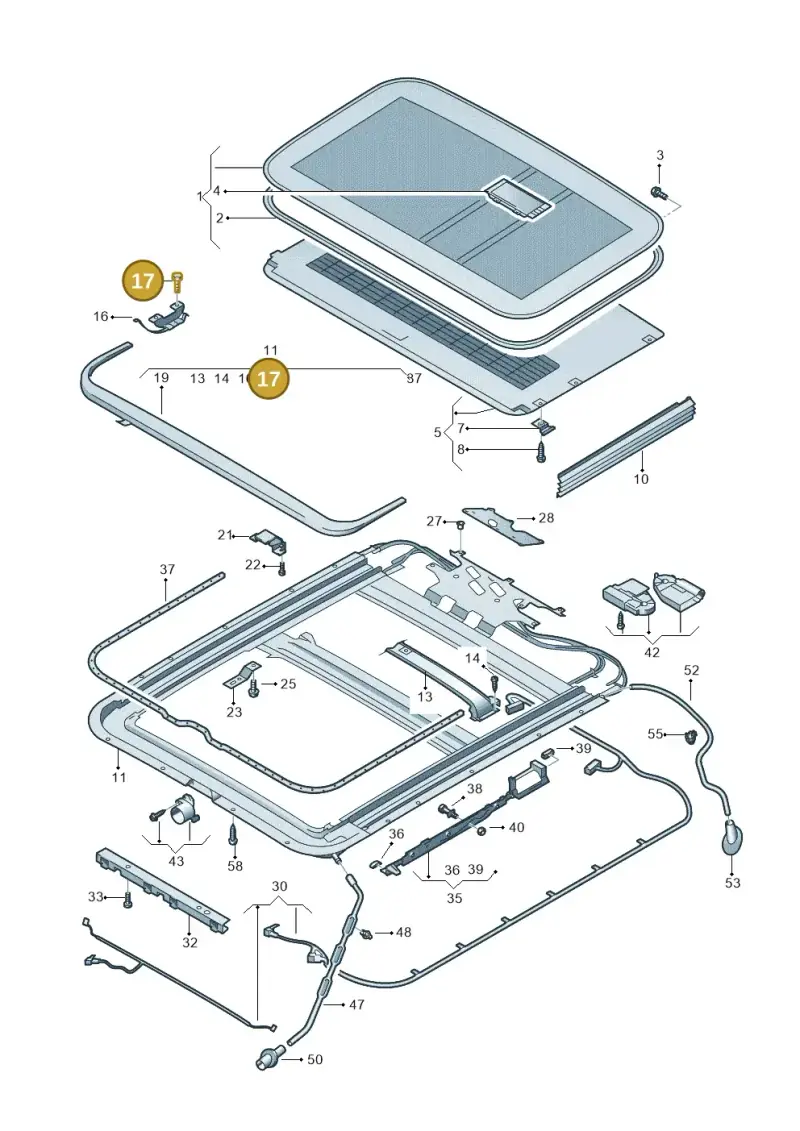 N0102018 — Volkswagen PHAETON                08> (2007-) diagram 258877000, position 17