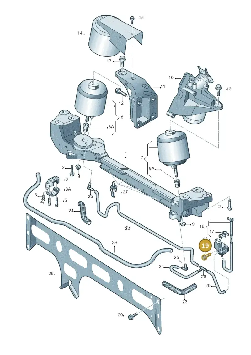 N01020717 — Volkswagen Phaeton 4motion (2008-2010) diagram 258199300, position 19
