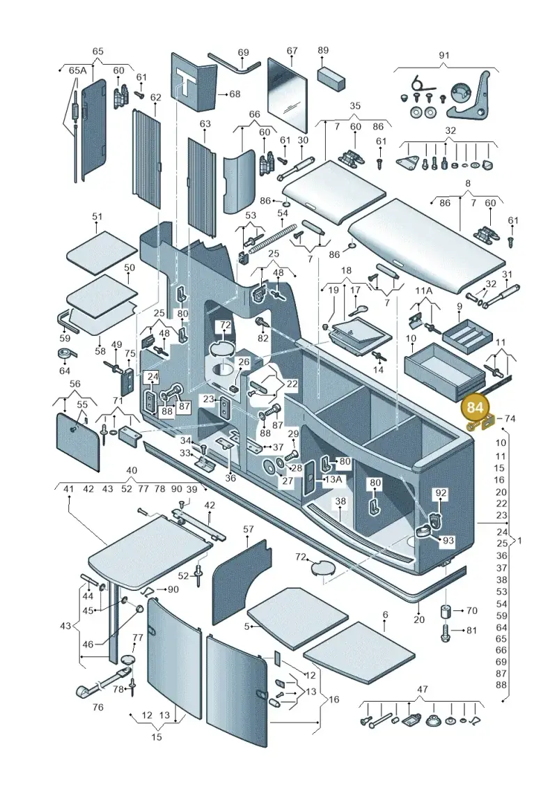 N01020717 — Volkswagen California Camper (2011-2015) diagram 452068000, position 84