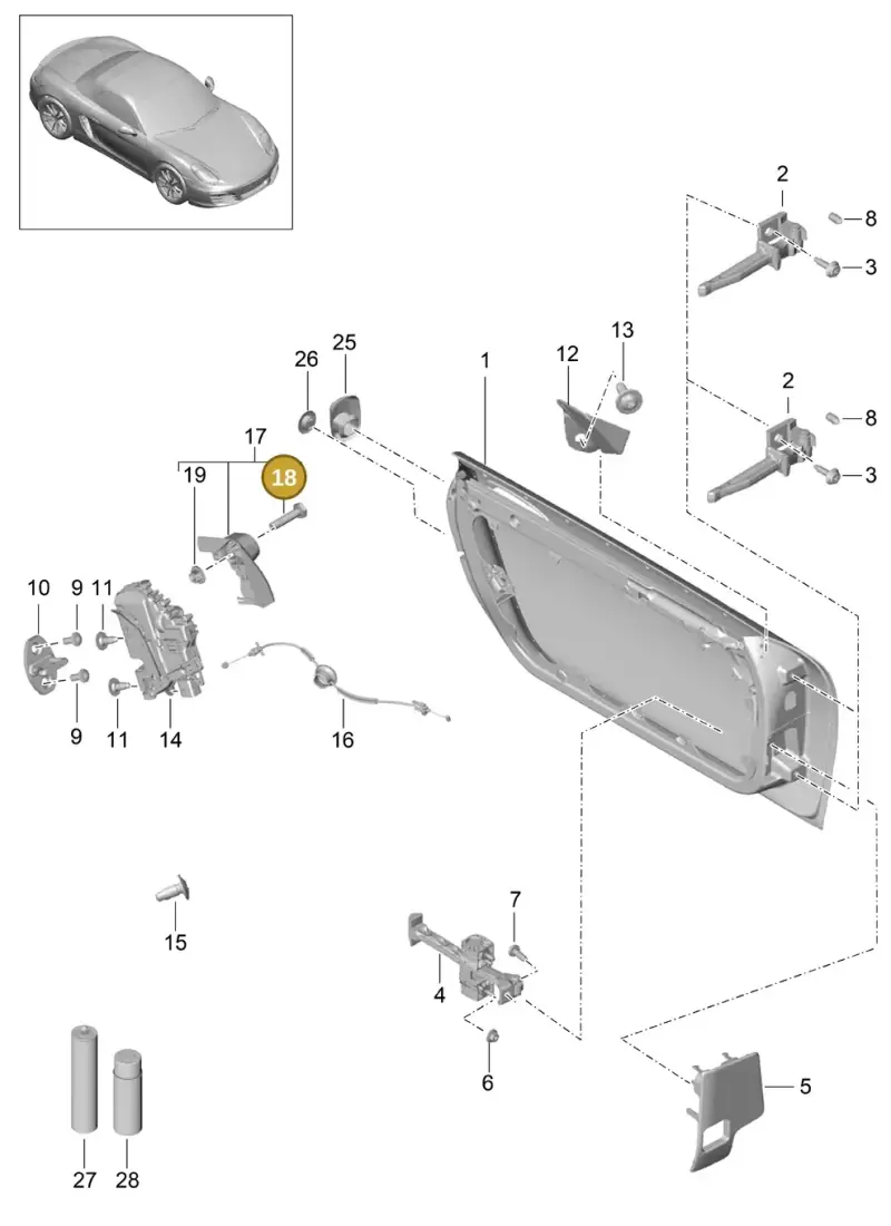 N01021813 — Porsche Boxster (2012-2016) diagram p39804000, position 18