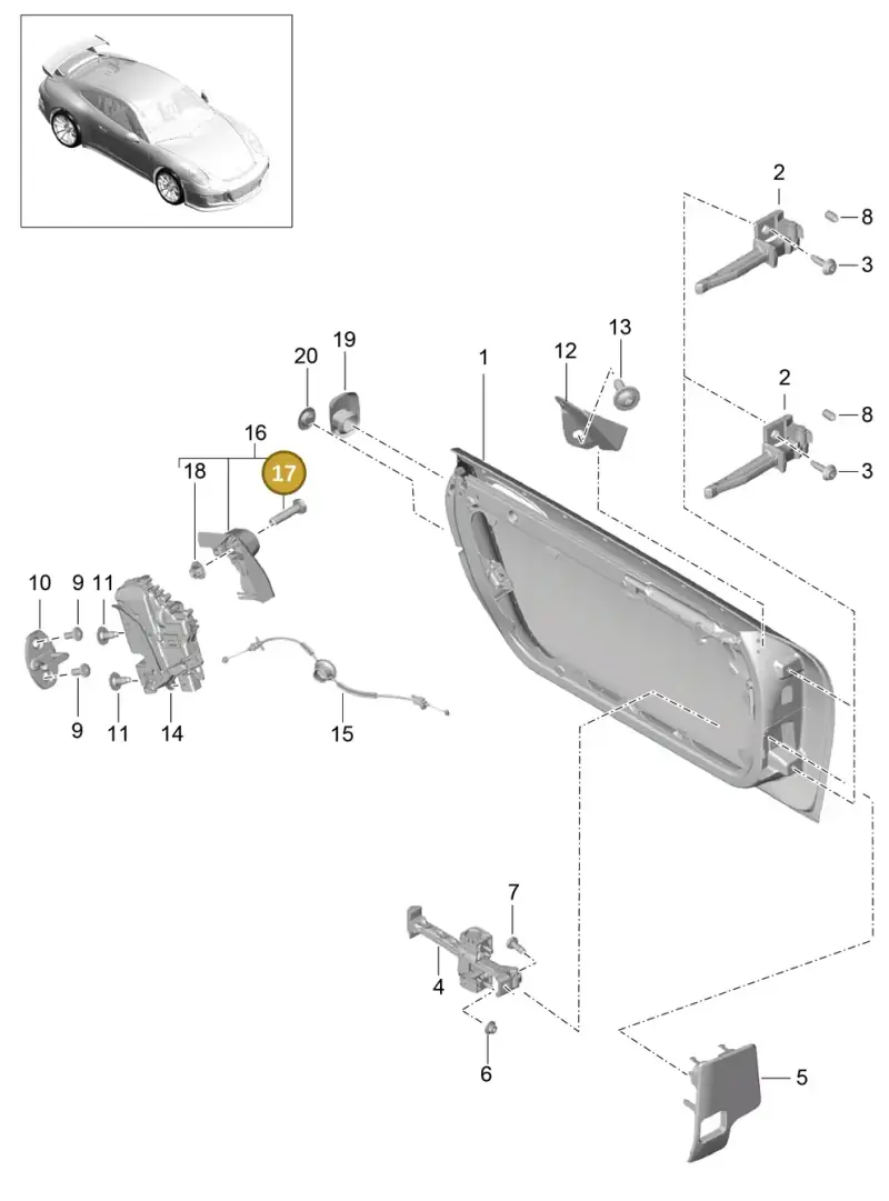 N01021813 — Porsche 911 (2013-2020) diagram p41804000, position 17