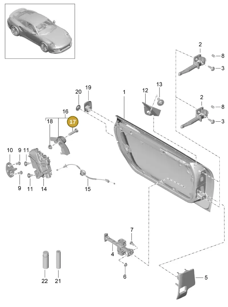 N01021813 — Porsche GT2 RS Clubsport (2013-2020) diagram p42804000, position 17