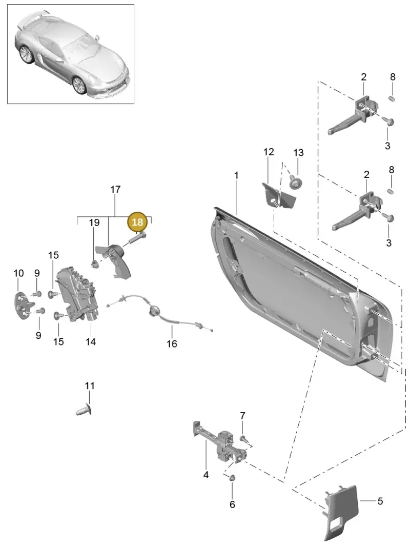N01021813 — Porsche Cayman GT4 (2015-2016) diagram p45804000, position 18