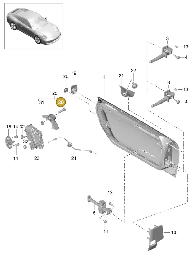 N01021813 — Porsche 911 (2016-2019) diagram p47804000, position 30