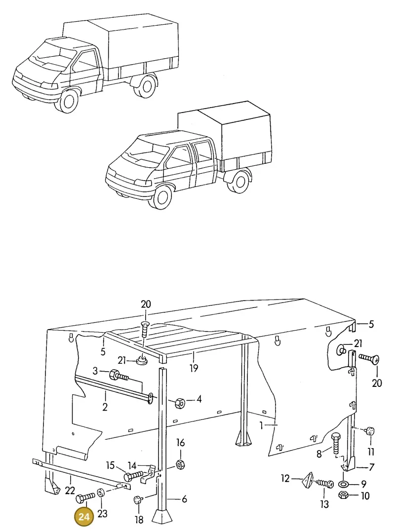 N0102191 — Volkswagen TRANSPORTER SYNCRO (1996-2003) diagram 117871000, position 24