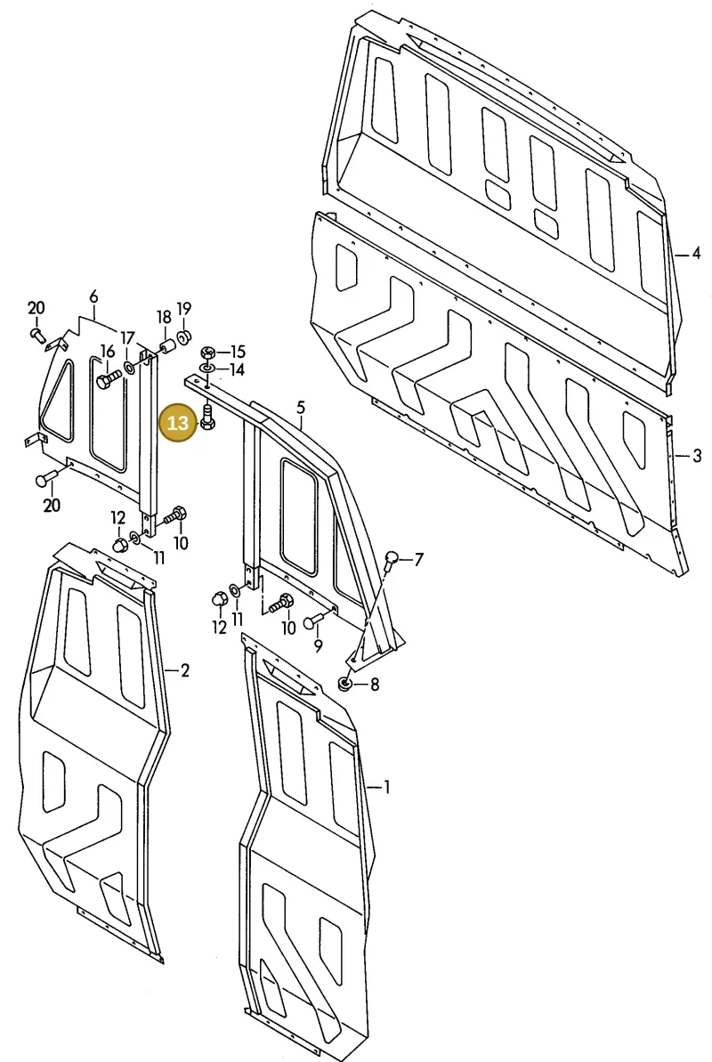 N01022012 — Volkswagen TRANSPORTER SYNCRO (1996-2003) diagram 117863900, position 13