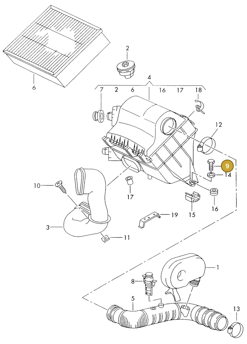 N01022012 — Volkswagen LT, LT 4X4 (1996-2003) diagram 176129000, position 9