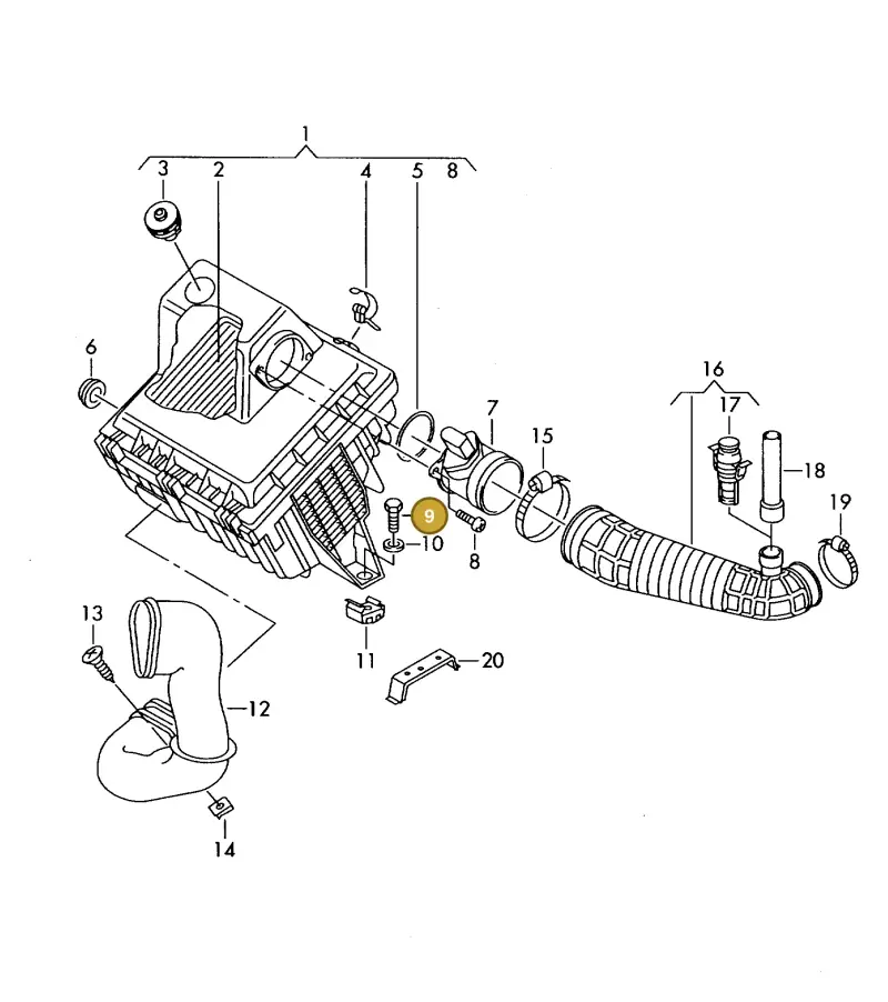 N01022012 — Volkswagen LT, LT 4X4 (1996-2003) diagram 176129050, position 9