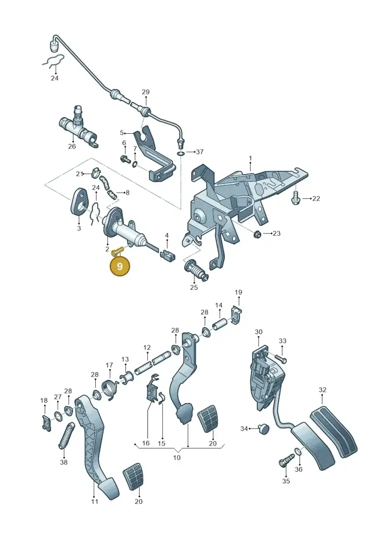 N0102228 — Volkswagen SHARAN/4MOTION (2002-2005) diagram 244721250, position 9
