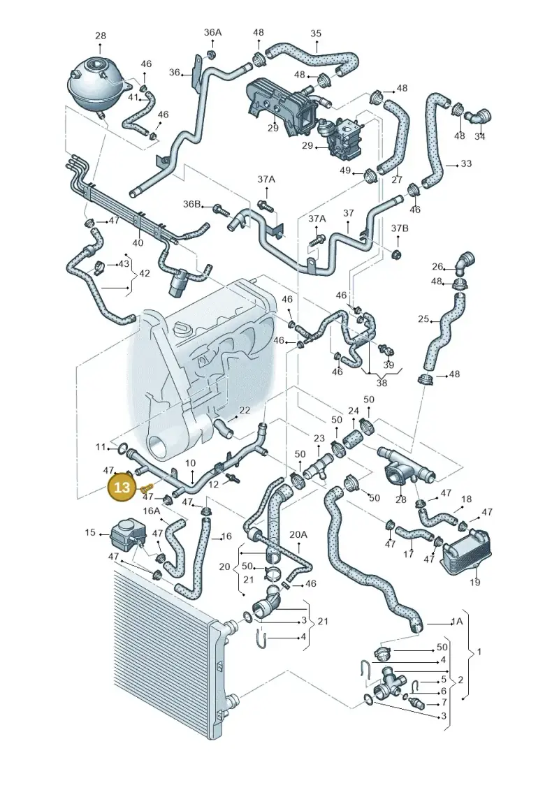 N0102279 — Volkswagen Passat estate (2008-2011) diagram 409121400, position 13
