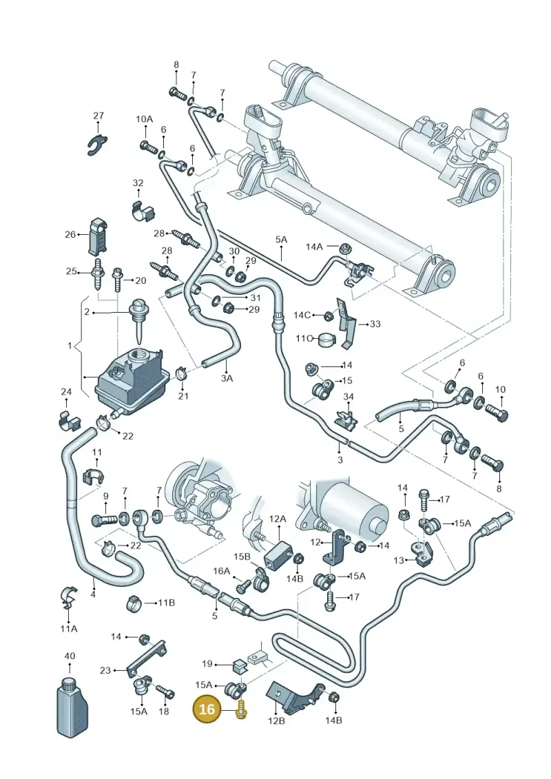 N0102336 — Volkswagen Polo (2011-2014) diagram 203422450, position 16