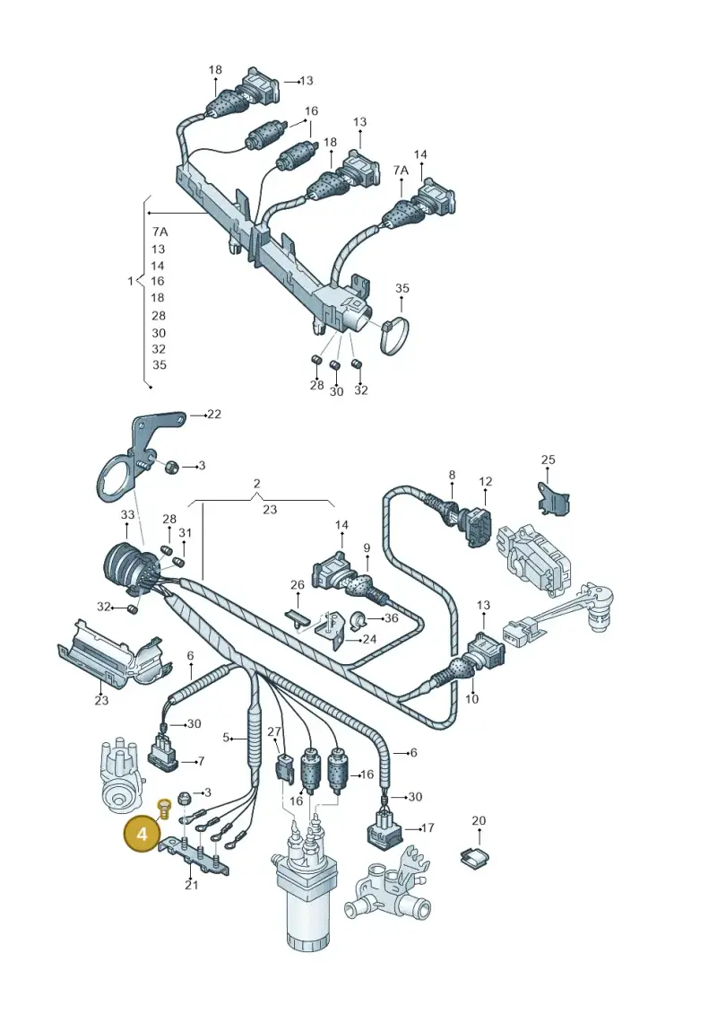 N0102353 — Volkswagen Passat (1994-1997) diagram 159971010, position 4
