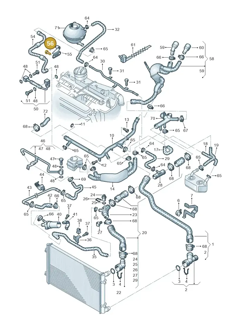 N0102353 — Volkswagen New Beetle Cabrio. (2003-2005) diagram 194121480, position 56