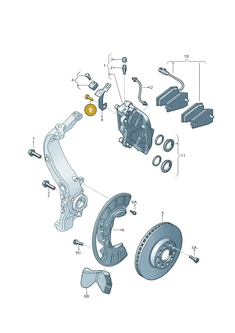 N01023820 — Volkswagen Phaeton (lang) (2003-2006) diagram 258615500, position 9