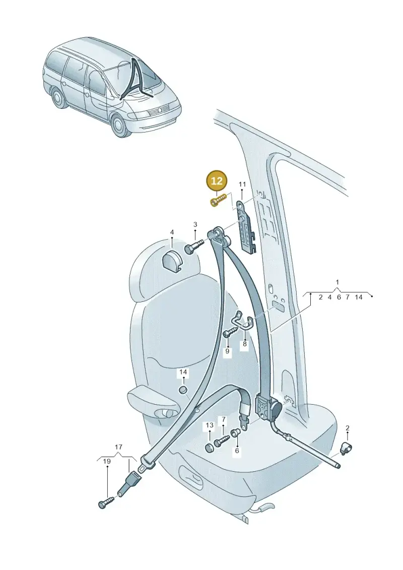 N01023929 — Volkswagen Sharan (2008-2010) diagram 162857600, position 12