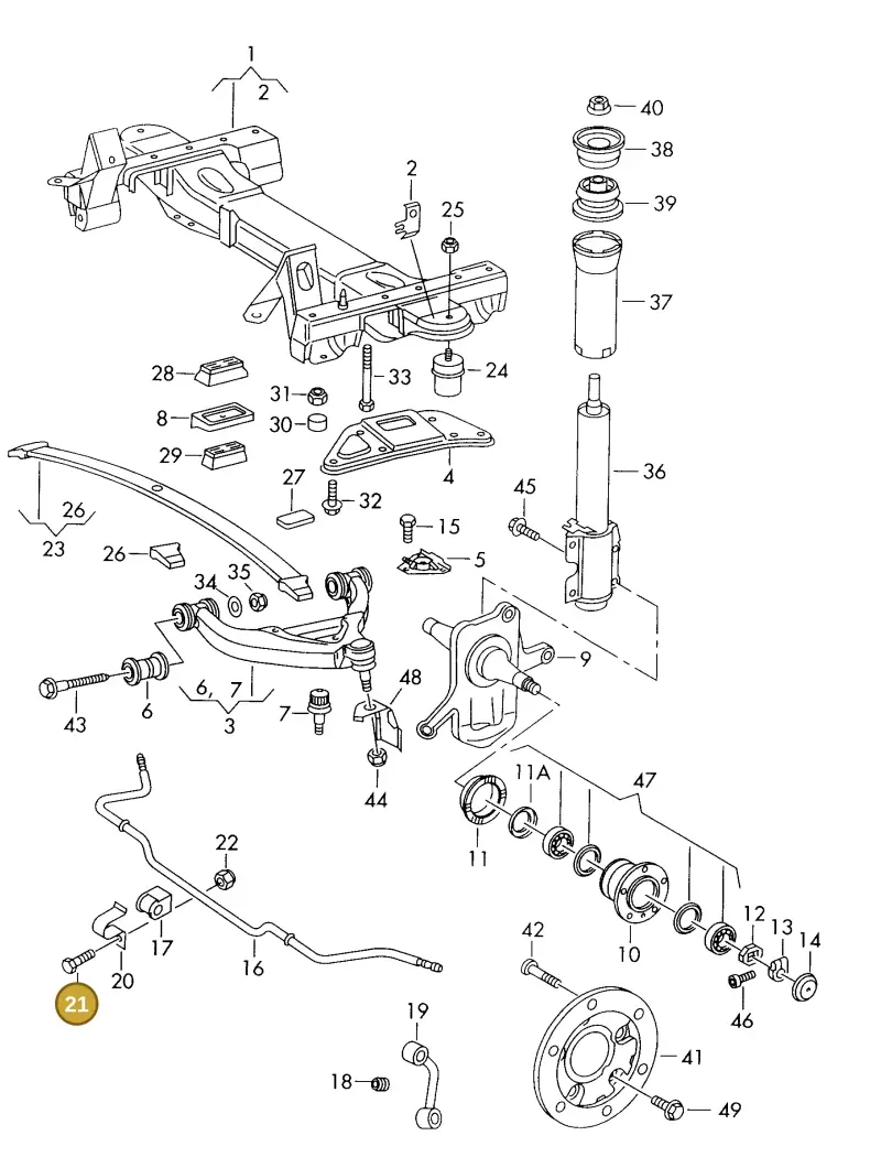 N01023929 — Volkswagen LT, LT 4X4 (2003-2006) diagram 176407100, position 21