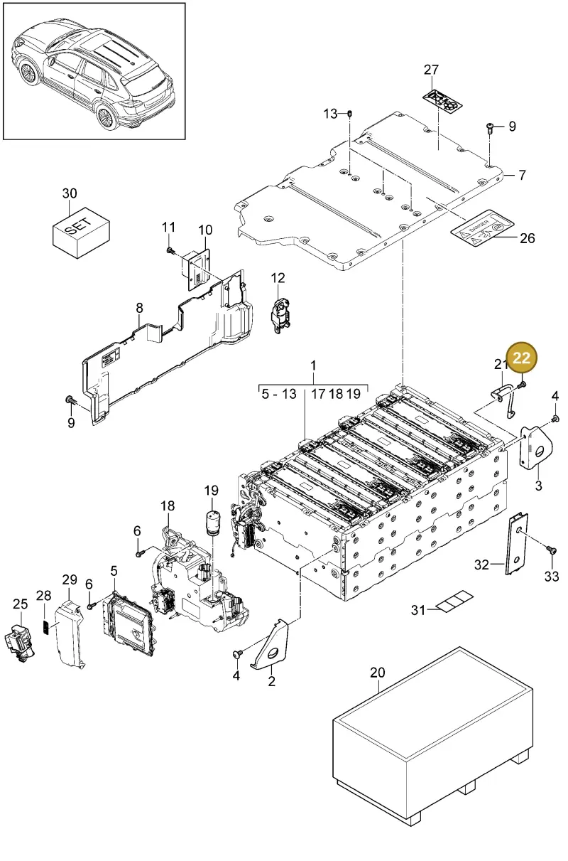 N01023929 — Porsche Cayenne (2010-2018) diagram p37901045, position 22