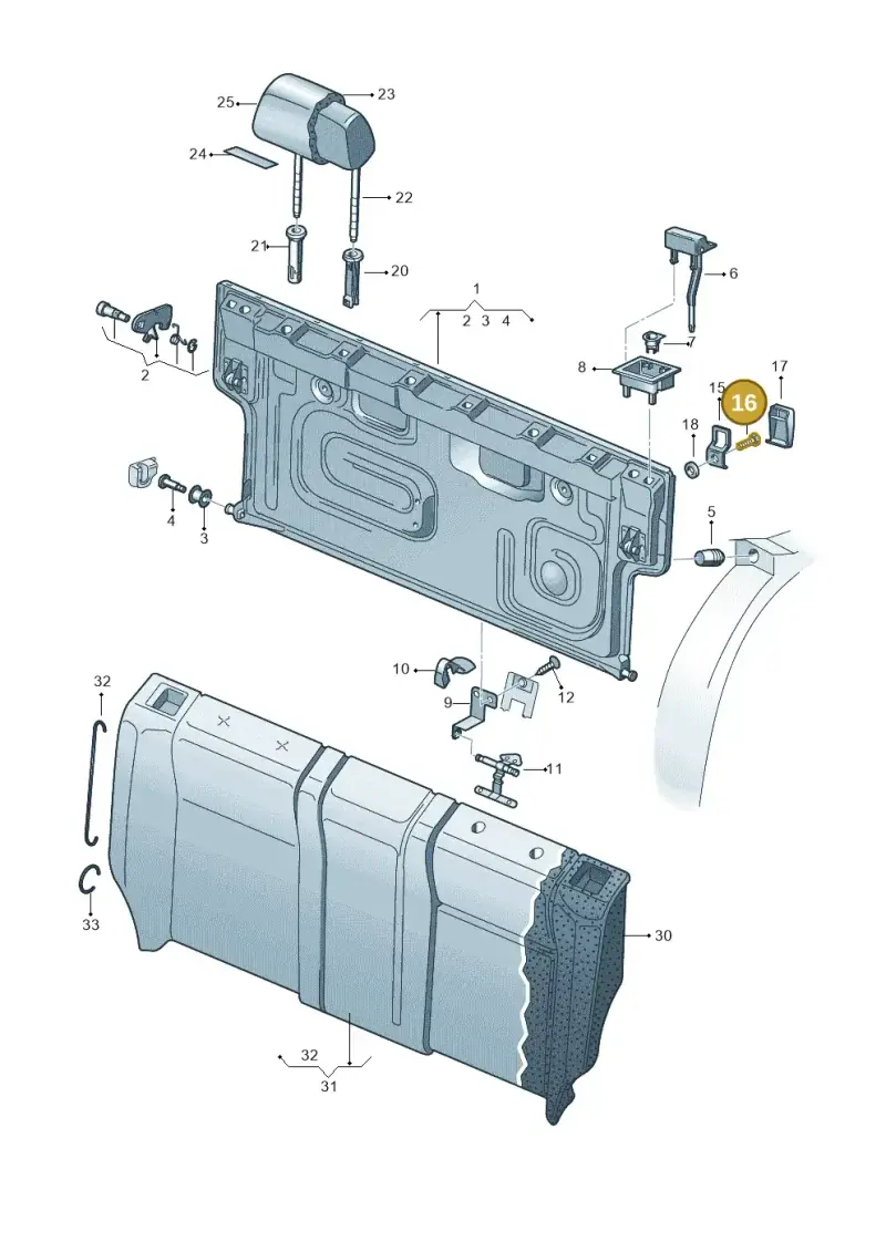 N01024123 — Volkswagen Polo (2008-2009) diagram 461885600, position 16