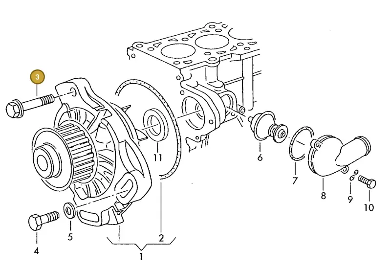 N01024710 — Volkswagen LT, LT 4X4 (2003-2006) diagram 117121150, position 3