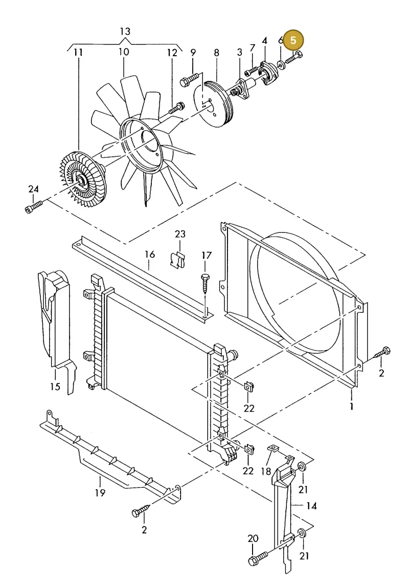 N01024710 — Volkswagen LT, LT 4X4 (2003-2006) diagram 176121900, position 5
