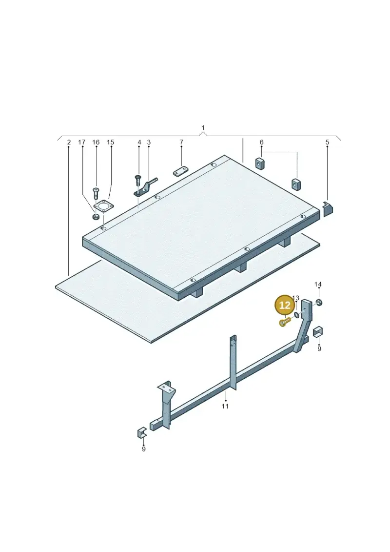 N01028712 — Volkswagen Transp. dropside (2011-2015) diagram 411804000, position 12