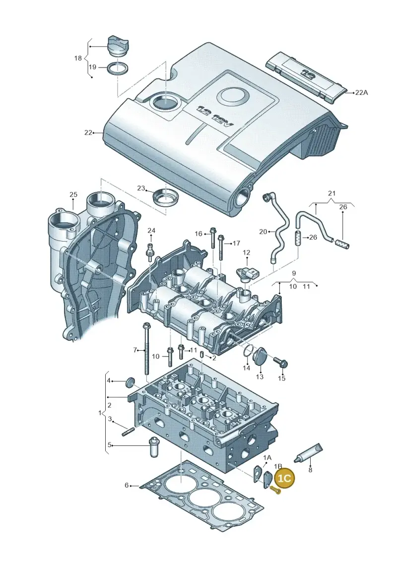 N01029315 — Volkswagen POLO (2005-) diagram 253103320, position 1C