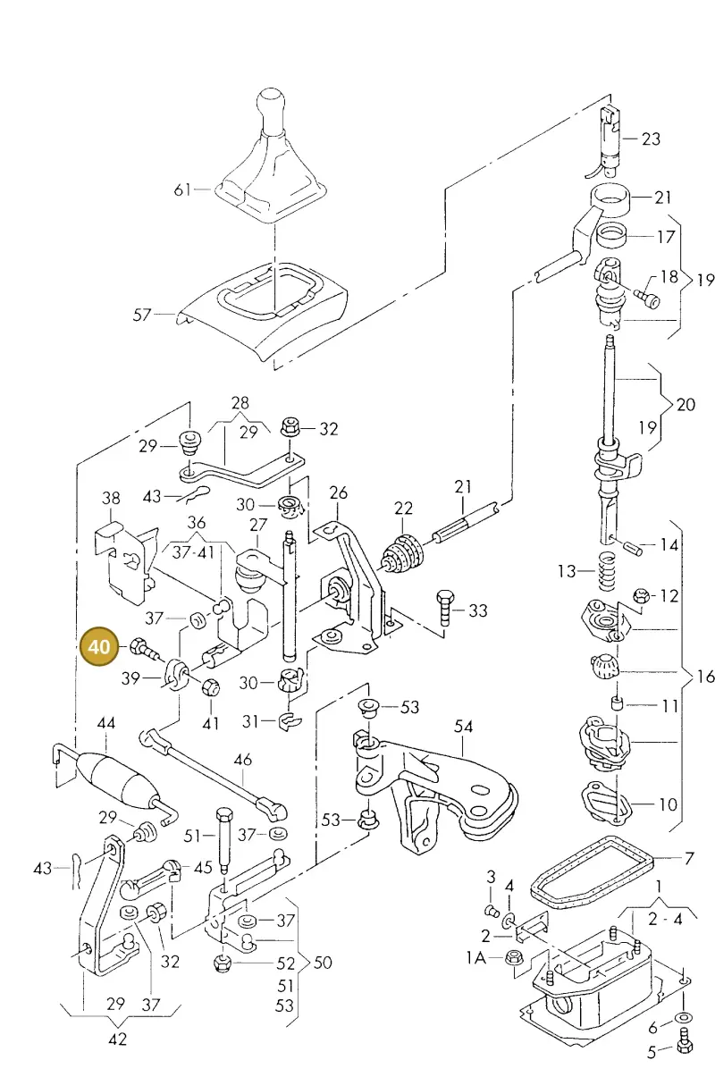N0103404 — Volkswagen GOLF CABRIO (2002-2002) diagram 214711220, position 40