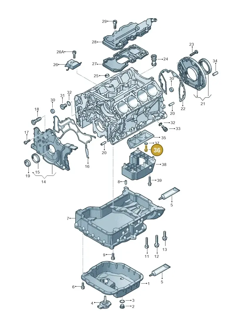 N0103404 — Volkswagen Phaeton (lang) (2003-2006) diagram 274103100, position 36